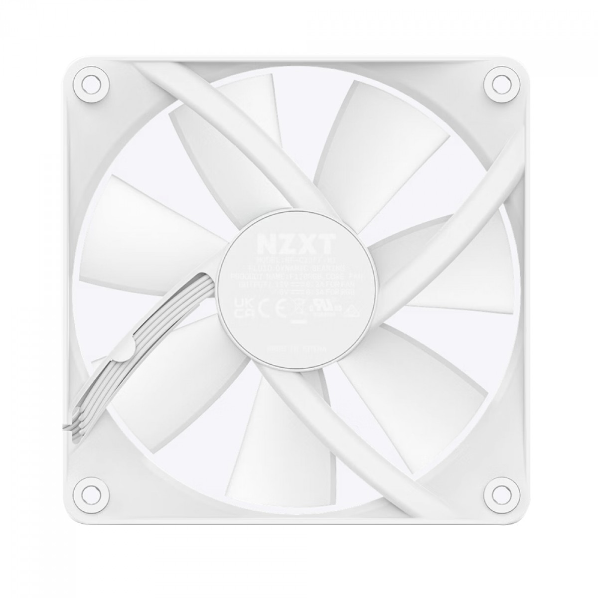 Cooler Para Gabinete NZXT F120 RGB Core, 120mm, White, RF-C12SF-W1