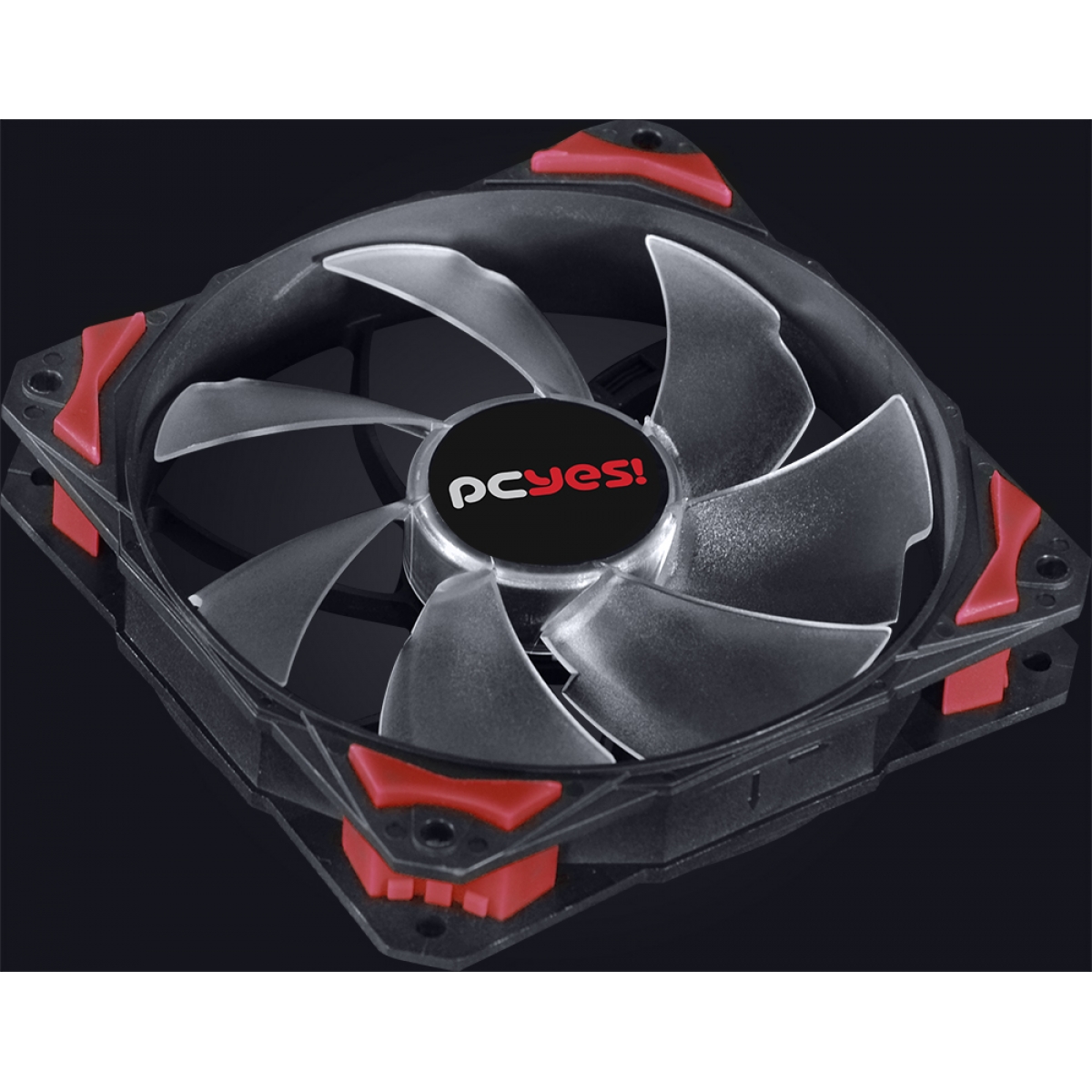 Cooler para Gabinete Pcyes Fury F5, LED Red 120mm, F5120LDVM