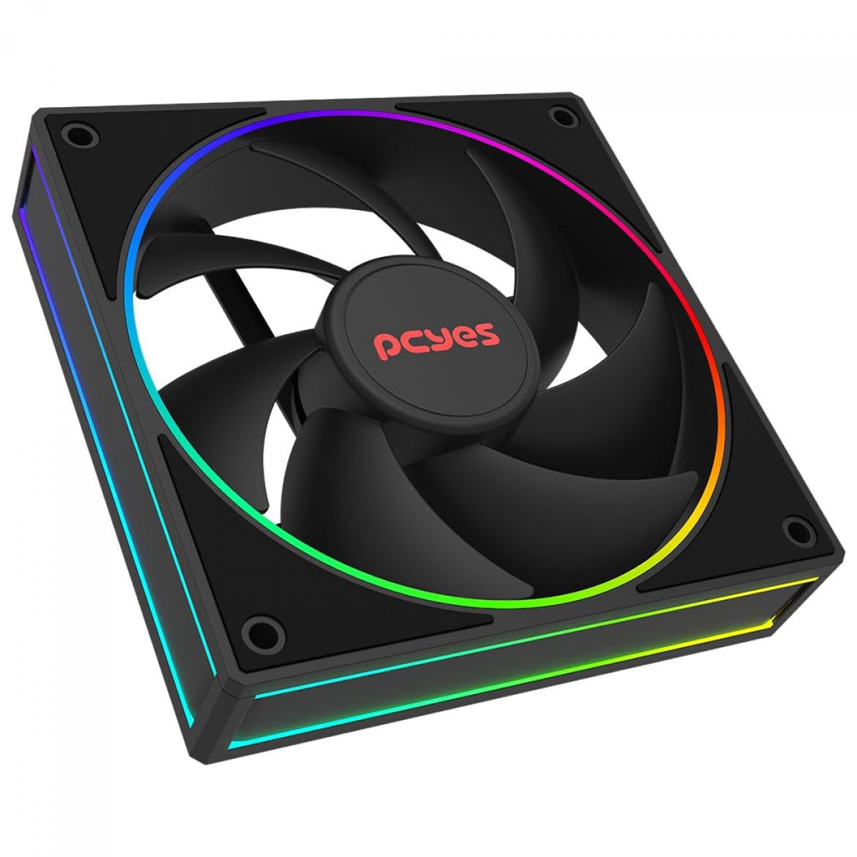 Cooler Para Gabinete PCYes Vision Black Vulcan, ARGB, 120mm, Preto, FVBV120