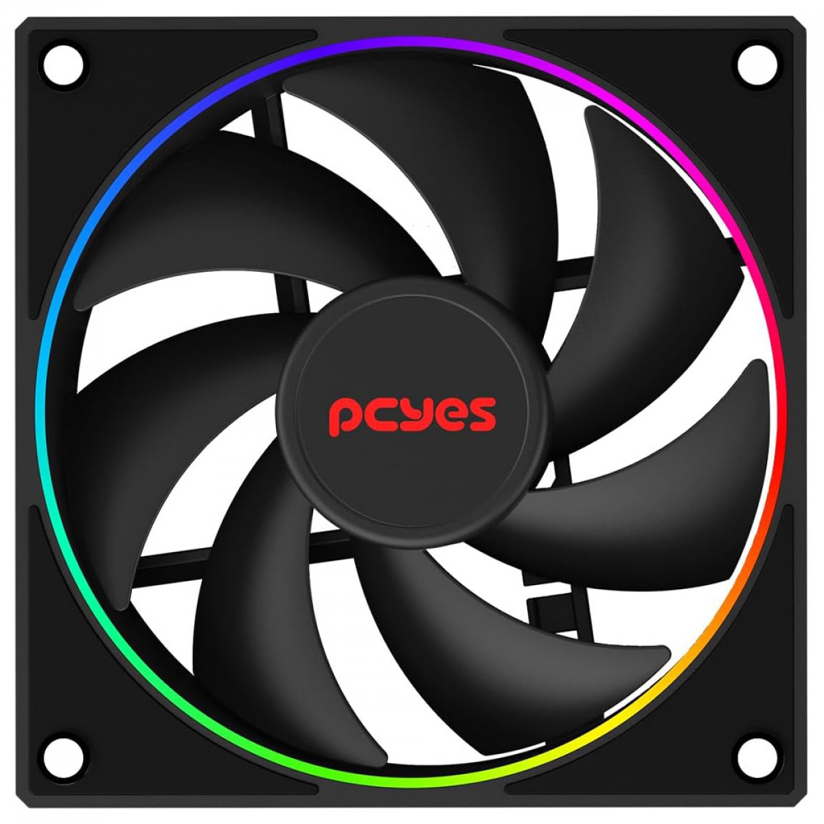 Cooler Para Gabinete PCYes Vision Black Vulcan, ARGB, 120mm, Preto, FVBV120