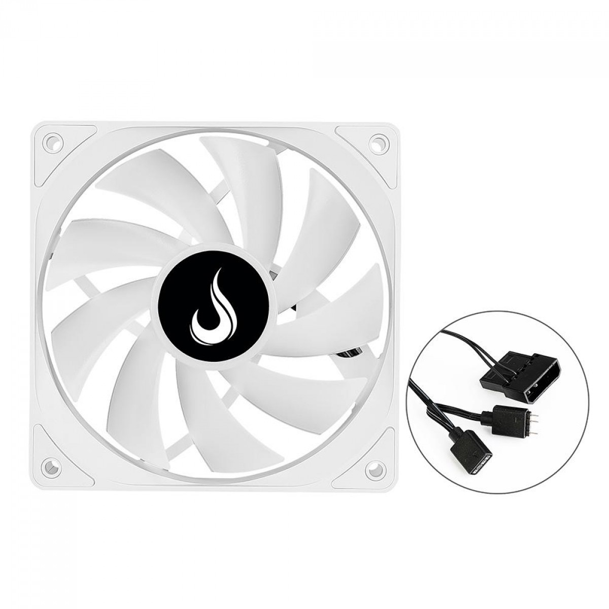 Cooler Para Gabinete Rise Mode, ARGB, 120mm, White, RM-MB-02-5V