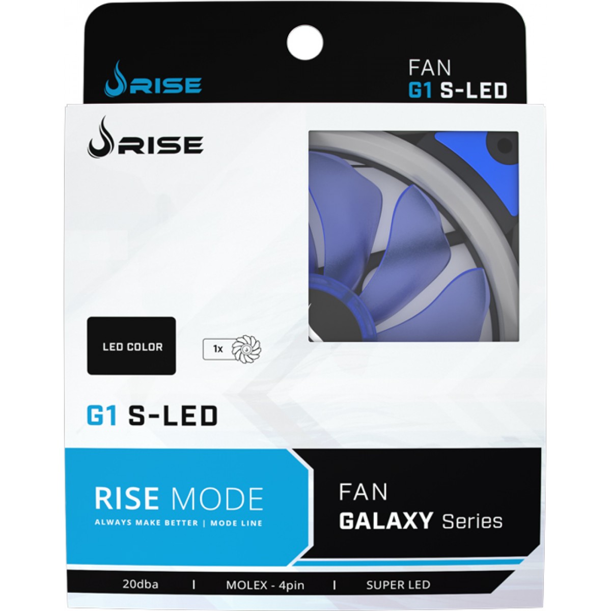 Cooler Para Gabinete Rise Mode Galaxy G1 120mm LED Azul RM-FN-01-BB