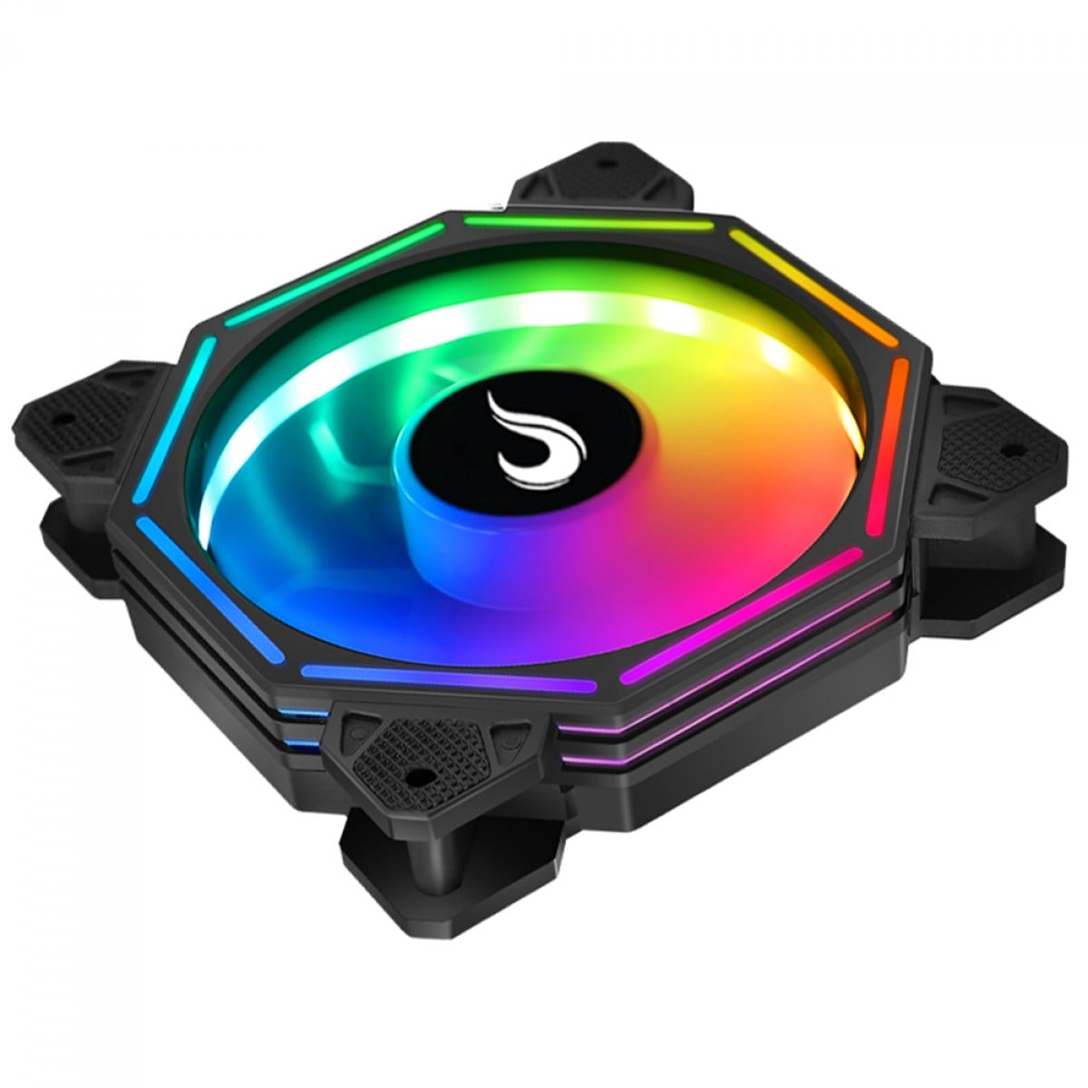 Cooler Para Gabinete Rise Mode Hex Turbine, ARGB, 120mm, PWM, Preto, RM-H-ARGB-TOR-B
