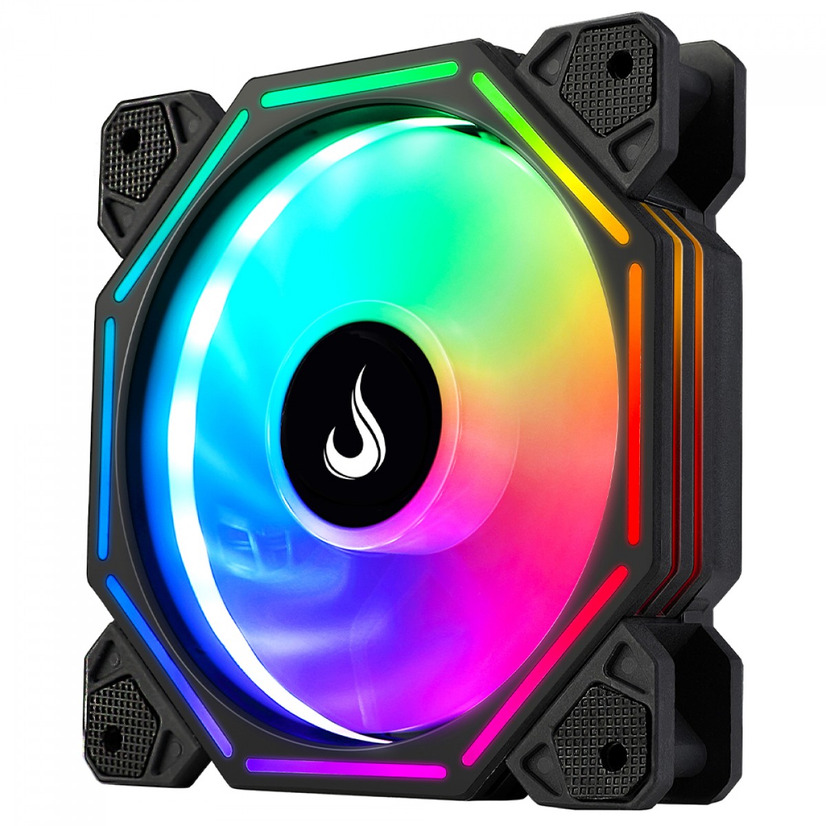 Cooler Para Gabinete Rise Mode Hex Turbine, ARGB, 120mm, PWM, Preto, RM-H-ARGB-TOR-B