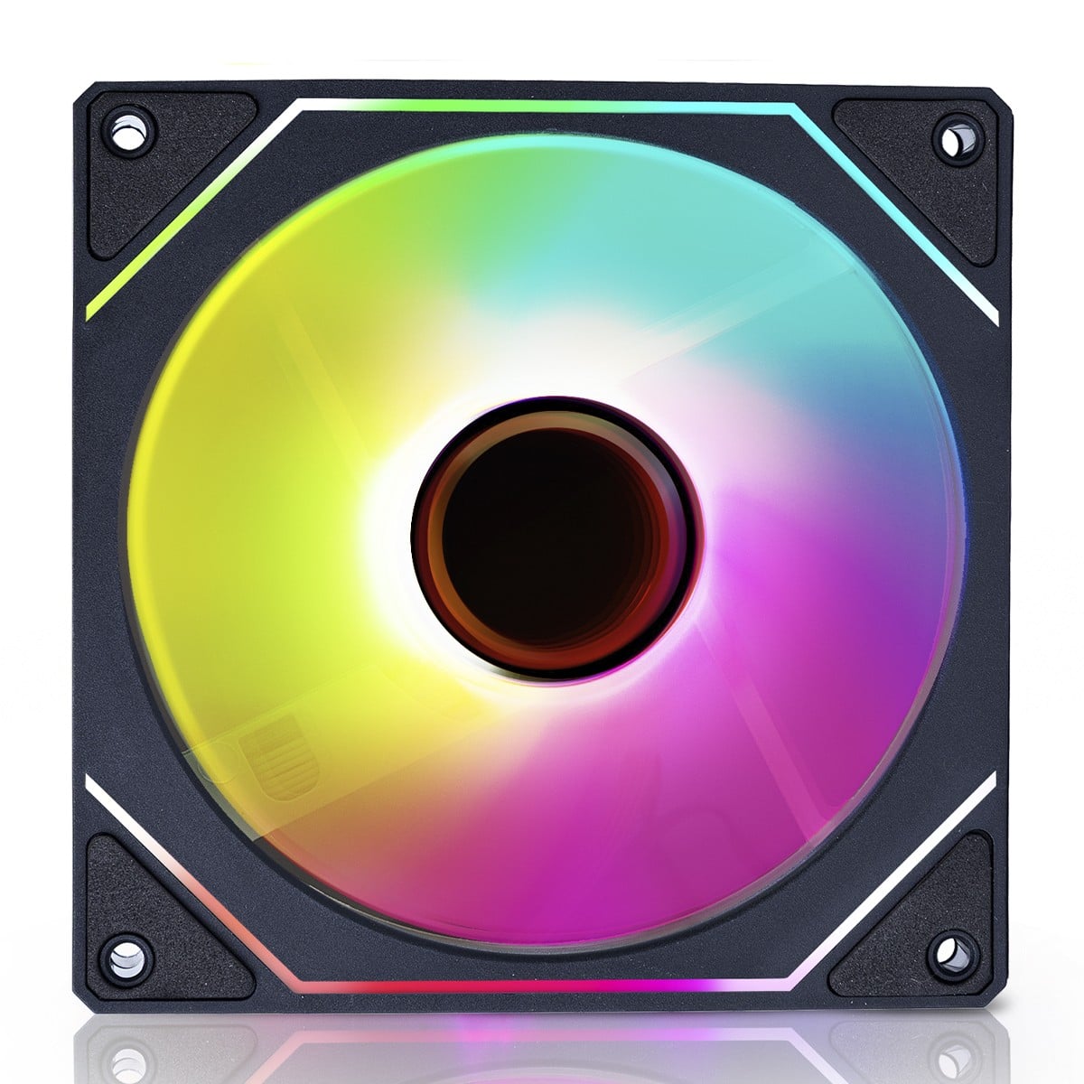 Cooler Para Gabinete Round5 Aurora Reverse, 120mm, PWM, ARGB, Preto, R5-AURORA-RV-B-2191