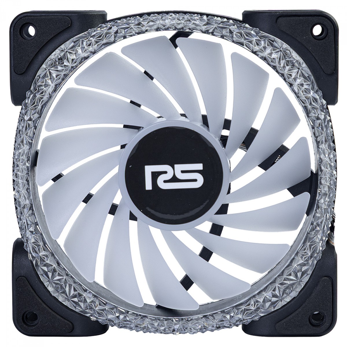 Cooler Para Gabinete Round5 Crystal Black, ARGB, 120mm, PWM, Preto, R5-CRYSTAL-FW-B-2199