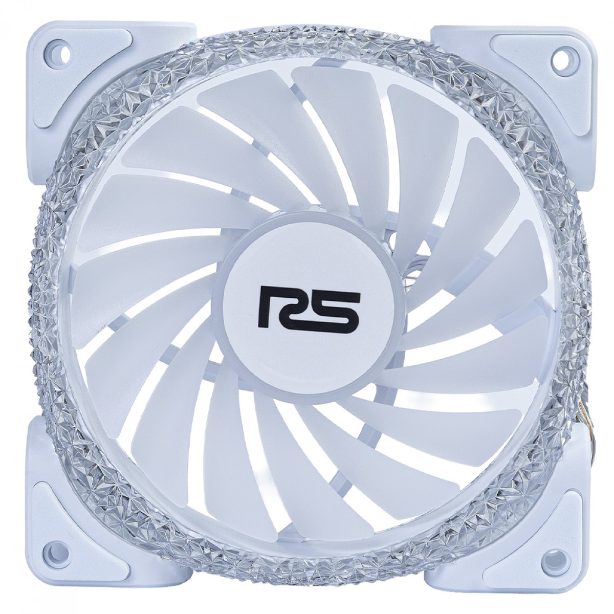 Cooler Para Gabinete Round5 Crystal White, ARGB, 120mm, PWM, Branco, R5-CRYSTAL-FW-W-2201