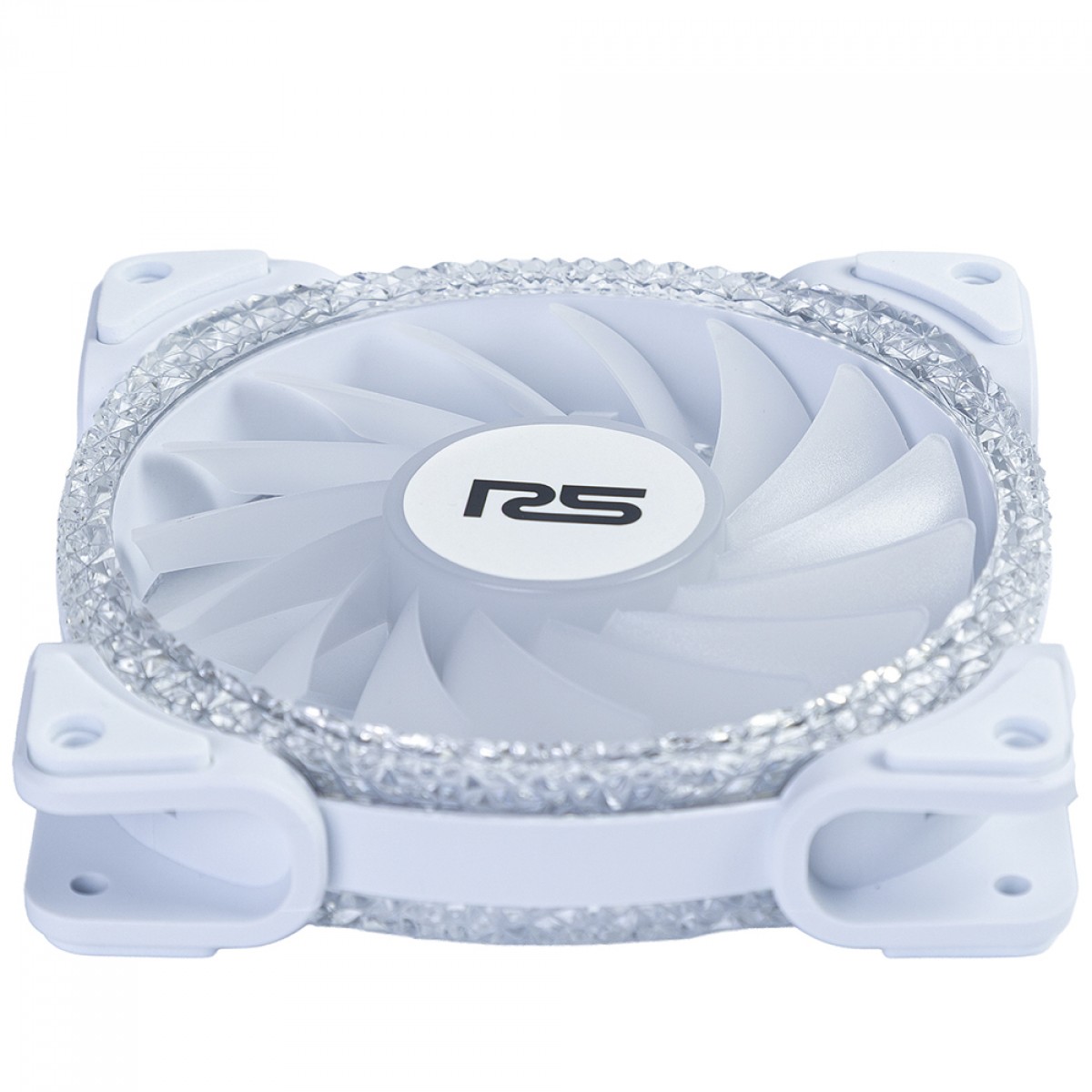 Cooler Para Gabinete Round5 Crystal White, ARGB, 120mm, PWM, Branco, R5-CRYSTAL-FW-W-2201