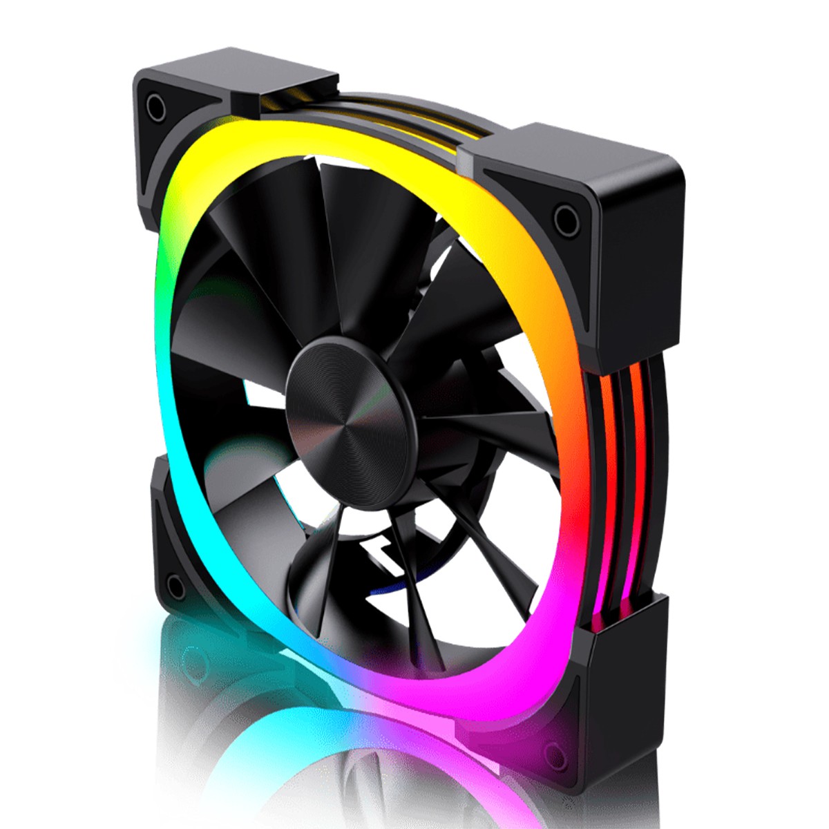 Cooler Para Gabinete Round5 Jetta Reverse Black, 120mm, PWM, ARGB, Preto, R5-JETTA-RV-B-2293