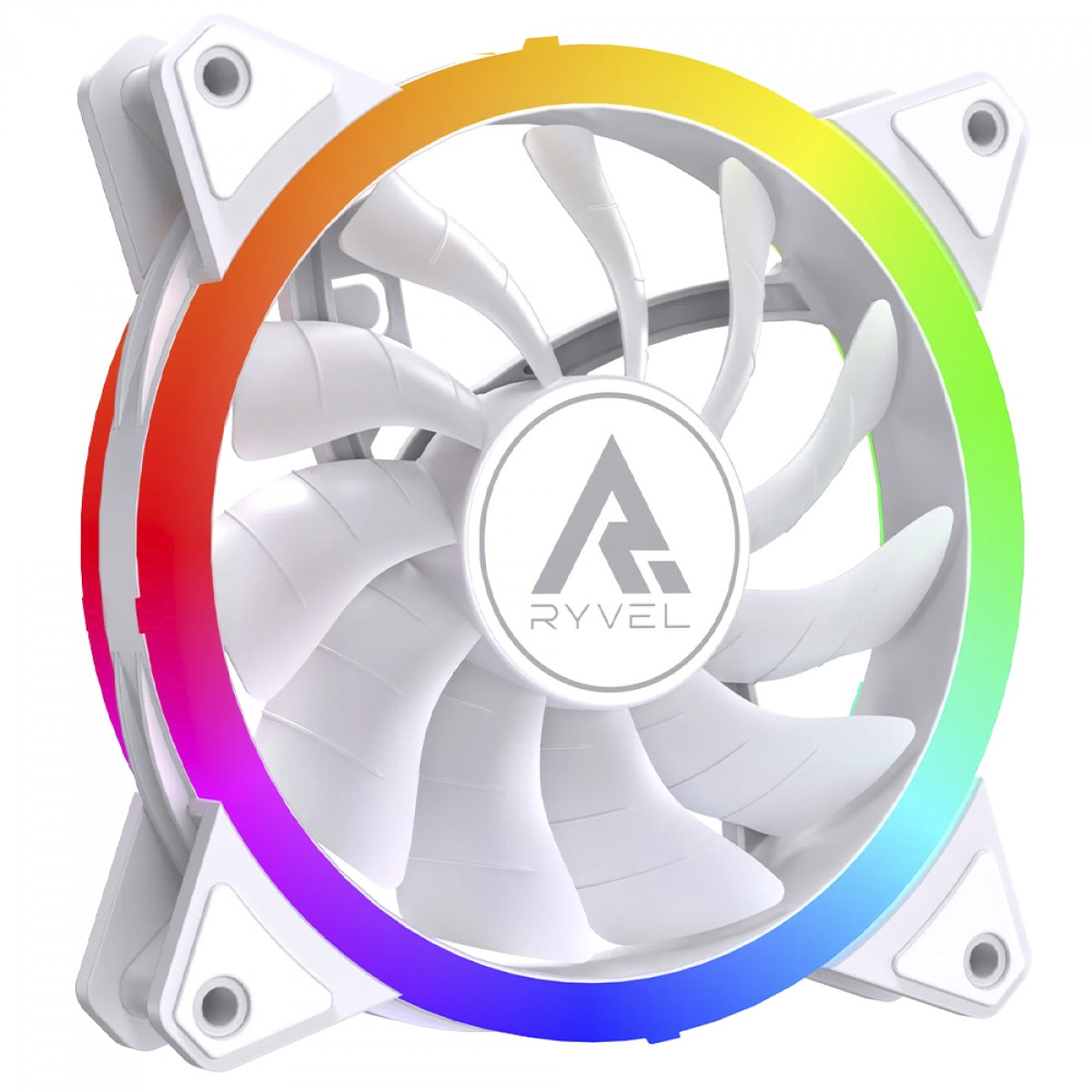 Cooler Para Gabinete Ryvel Luna White, ARGB, 120mm, Branco, RY-FN-LN-WT-5V