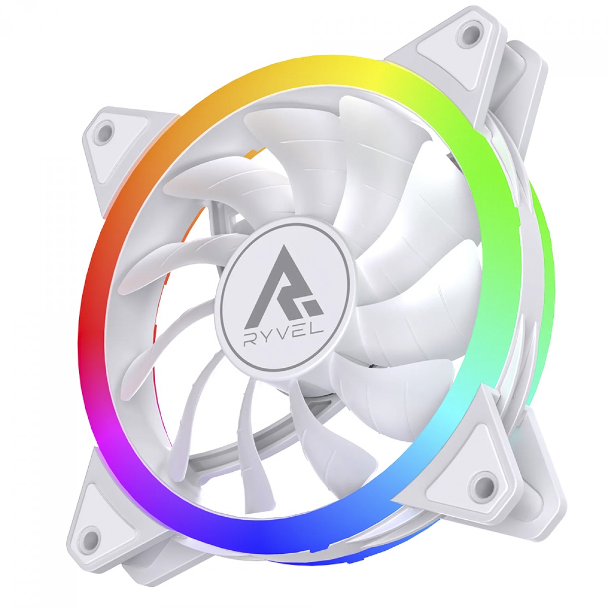 Cooler Para Gabinete Ryvel Luna White, ARGB, 120mm, Branco, RY-FN-LN-WT-5V