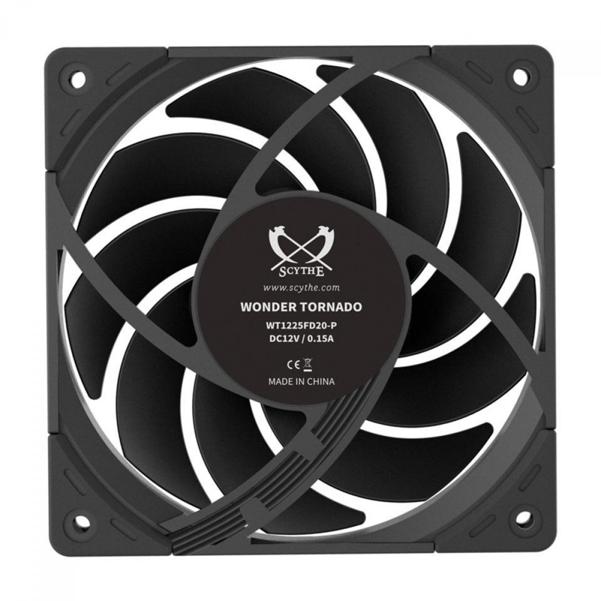 Cooler Para Gabinete Scythe Wonder Tornado, 120mm, 2000 RPM, Preto, WT1225FD20-P