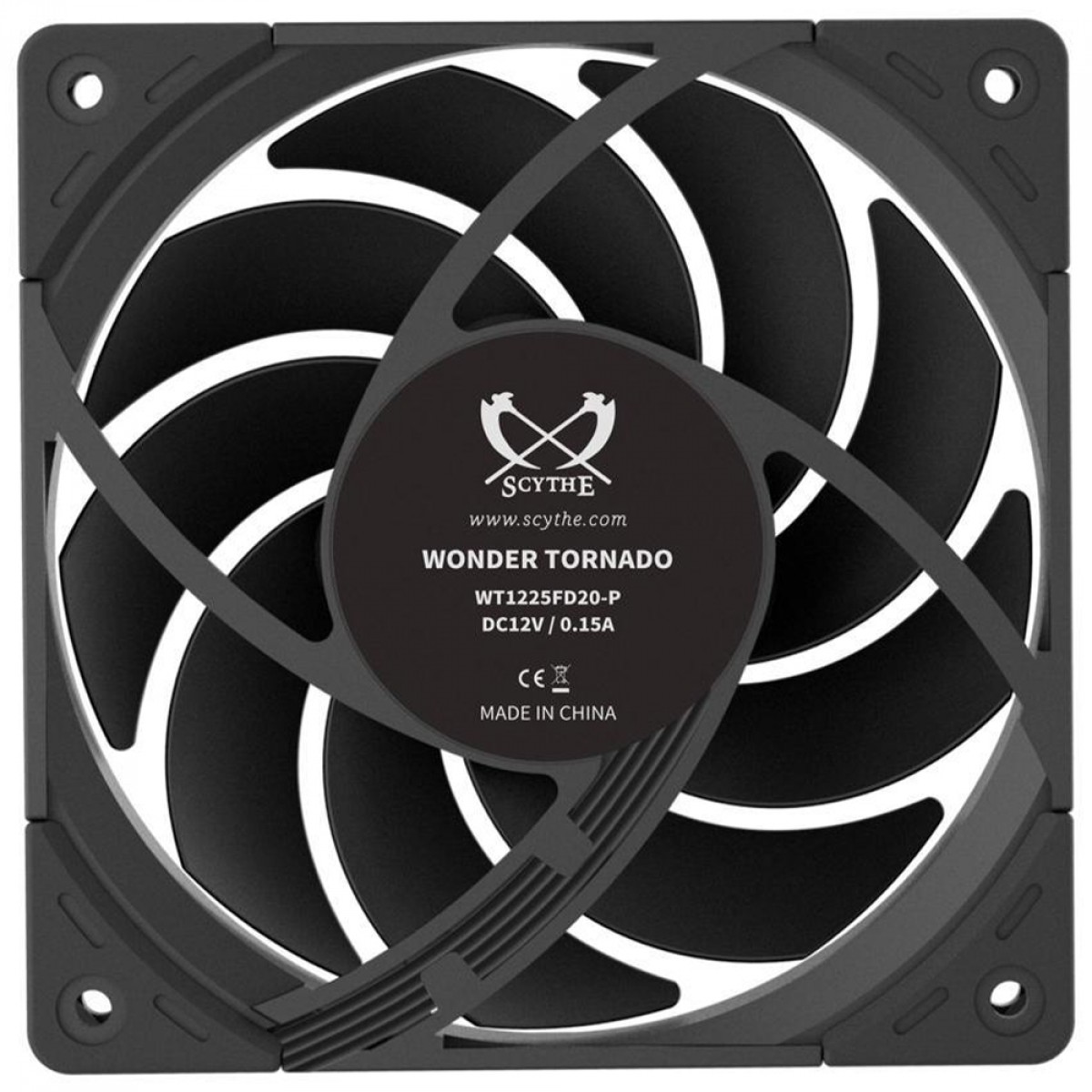 Cooler Para Gabinete Scythe Wonder Tornado, 120mm, 2500 RPM, Preto, WT1225FD25-P