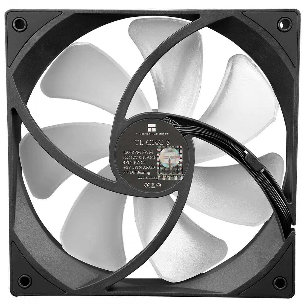 Cooler Para Gabinete Thermalright TL-C14C-S, ARGB, 140mm, PWM, Preto