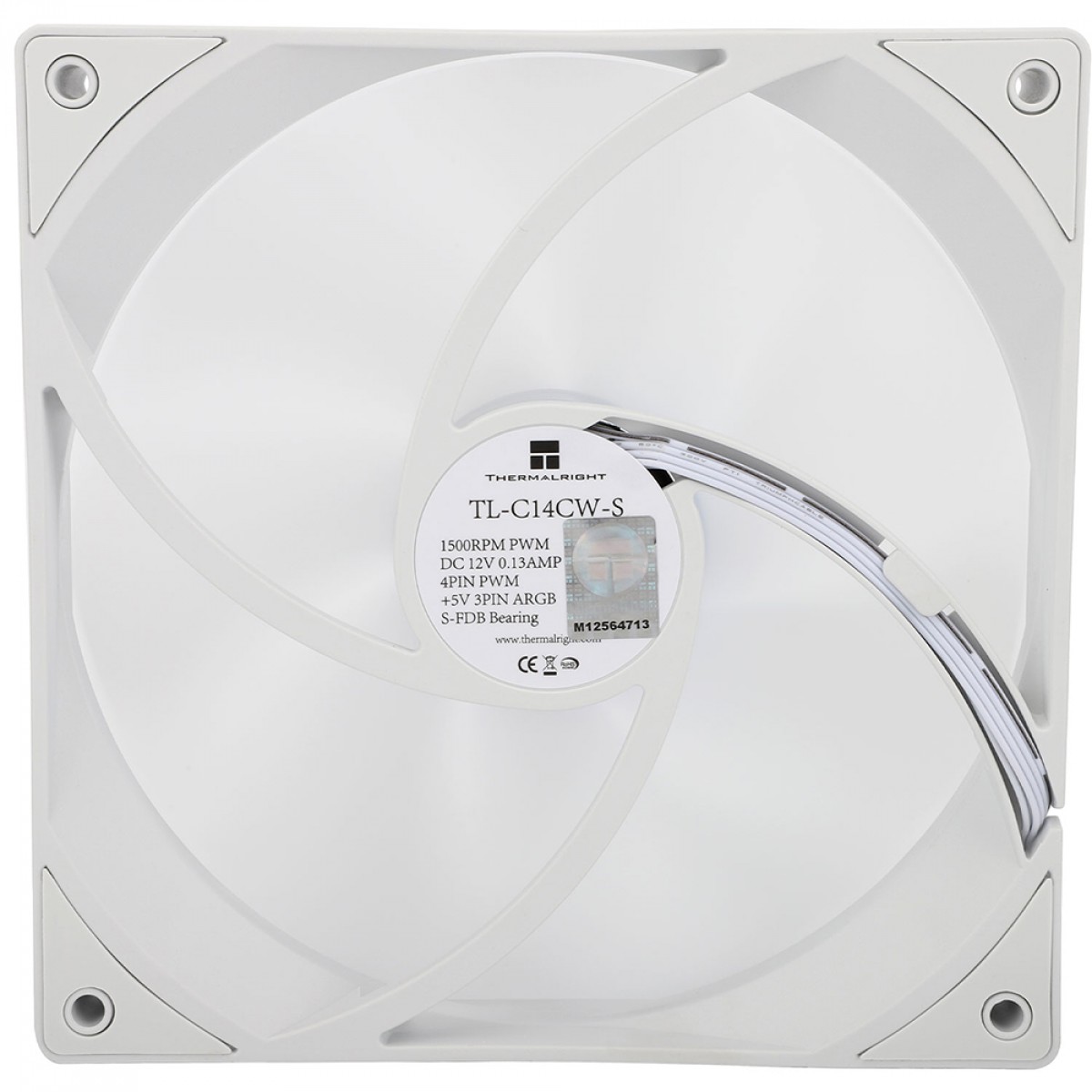 Cooler Para Gabinete Thermalright TL-C14CW-S, ARGB, 140mm, PWM, Branco