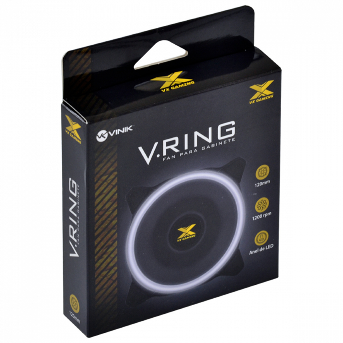 Cooler Para Gabinete Vinik VX Gaming V.RING, Led Branco, 120mm, VRINGW