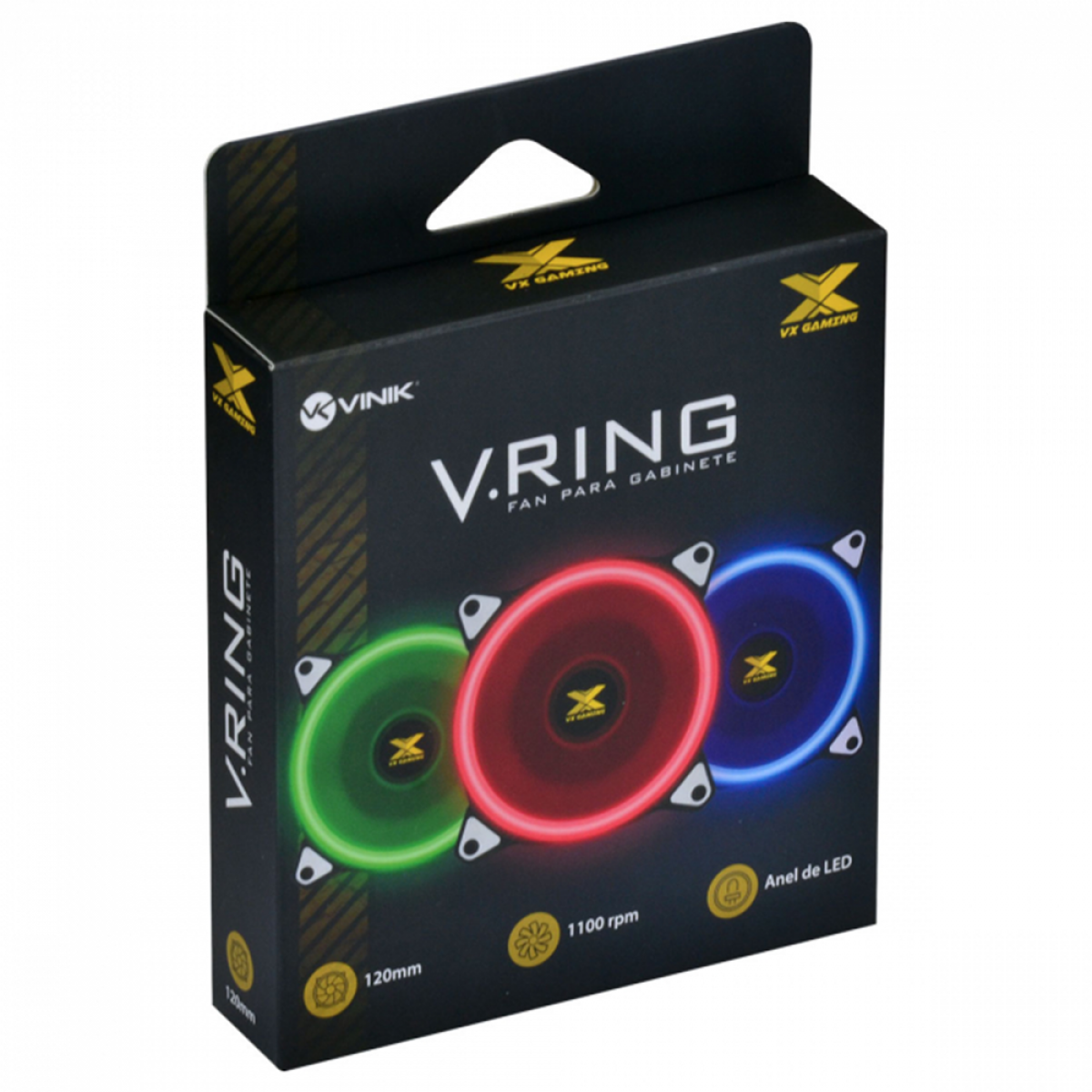 Cooler Para Gabinete Vinik VX Gaming V.RING, Led Verde, 120mm, VRINGG - Open Box