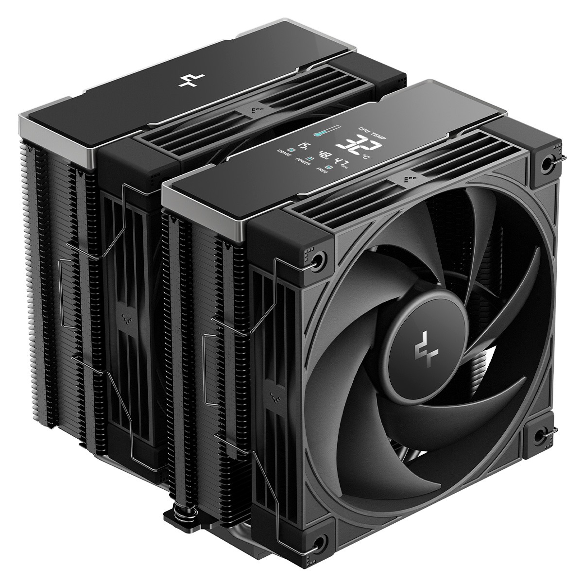 Cooler Para Processador DeepCool AK620 G2 Digital Nyx, 120 mm, Display LCD, Intel-AMD, 6 Heatpipes, Preto, R-AK620G2-BKNNMN-GJD-1
