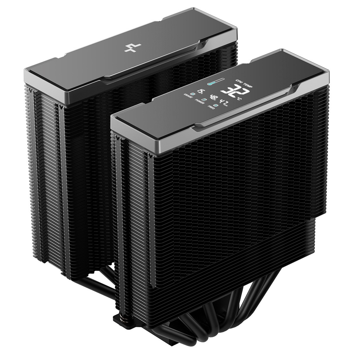 Cooler Para Processador DeepCool AK620 G2 Digital Nyx, 120 mm, Display LCD, Intel-AMD, 6 Heatpipes, Preto, R-AK620G2-BKNNMN-GJD-1