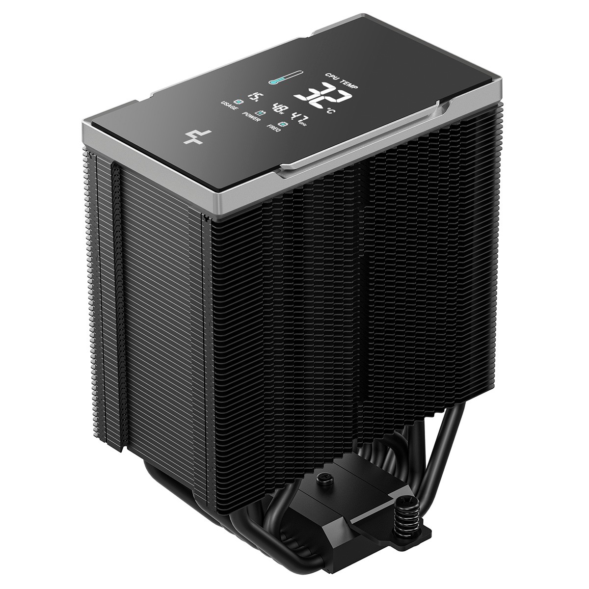 Cooler Para Processador DeepCool AK700 Digital Nyx, 120mm, Display LCD, Intel-AMD, 7 Heatpipes, Preto, R-AK700G2-BKNNMN-GJD-1