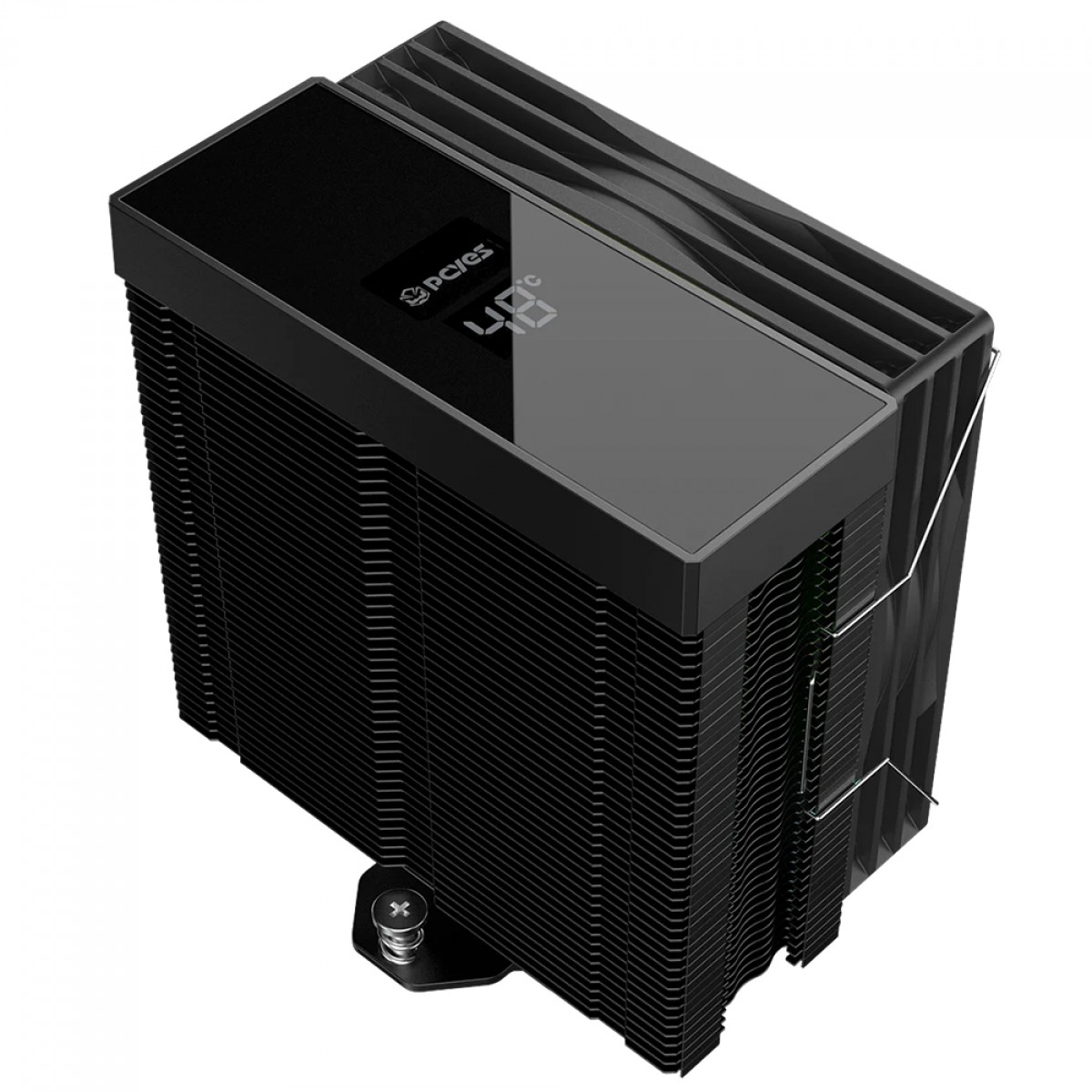 Cooler Para Processador PCYES Duley Black Vulcan ARGB, 120mm, Com Display, Intel/AMD, Preto, YT001