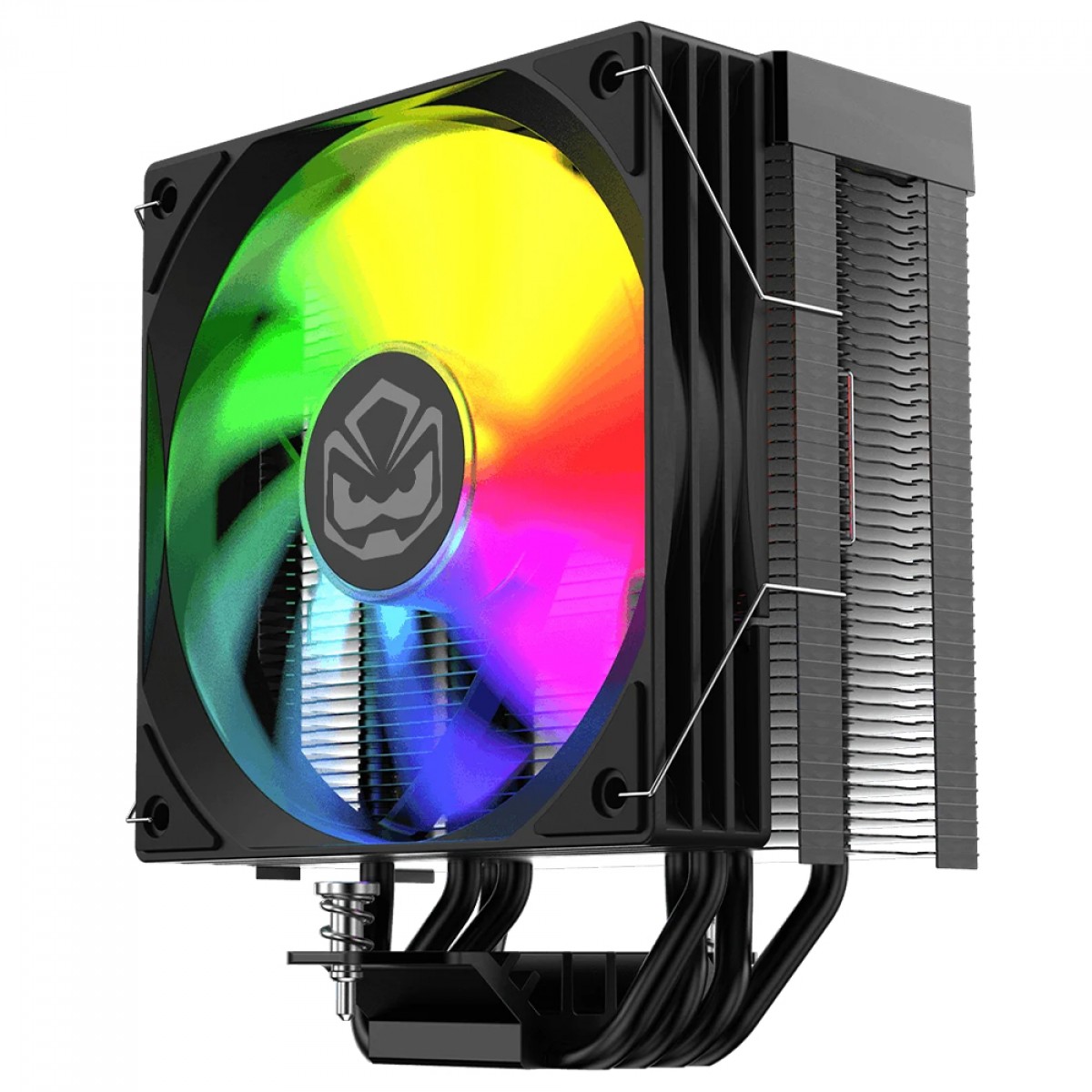 Cooler Para Processador PCYES Duley Black Vulcan ARGB, 120mm, Com Display, Intel/AMD, Preto, YT001
