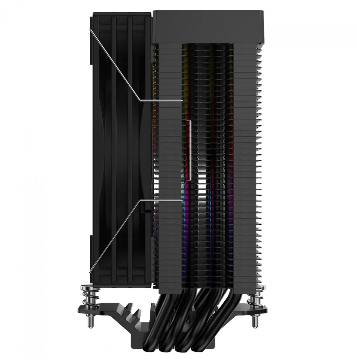 Cooler Para Processador PCYES Duley Black Vulcan ARGB, 120mm, Com Display, Intel/AMD, Preto, YT001