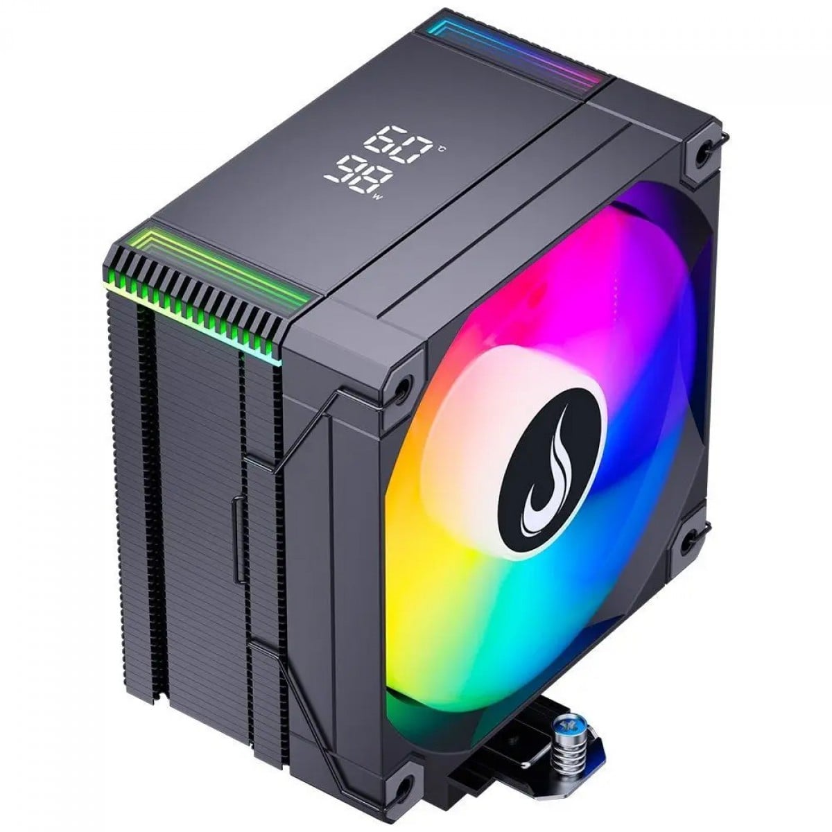 Cooler Para Processador Riser Mode Temp 6 Black, ARGB, 120mm, Com Display, Intel-AMD, Preto, RM-ACT6-ARGB-B