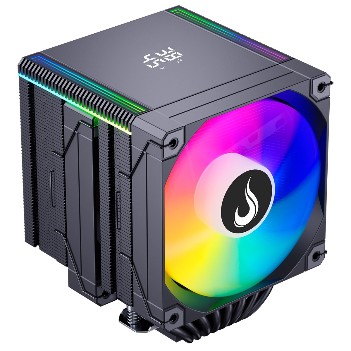 Cooler Para Processador Riser Mode Temp 8 Black, ARGB, 120mm, Com Display, Intel-AMD, Preto, RM-ACT8-ARGB-B