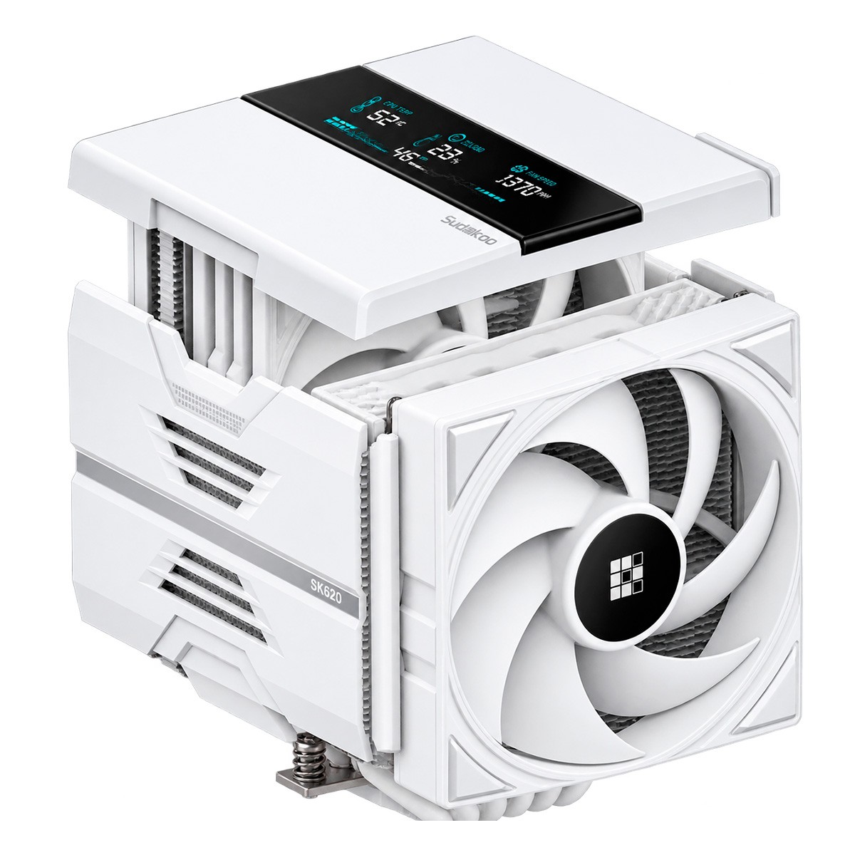 Cooler Para Processador Sudokoo SK620V, 120 mm, Display LCD, AMD, 2 Fans, Branco, R-SK620V-WHNDAN-GAS