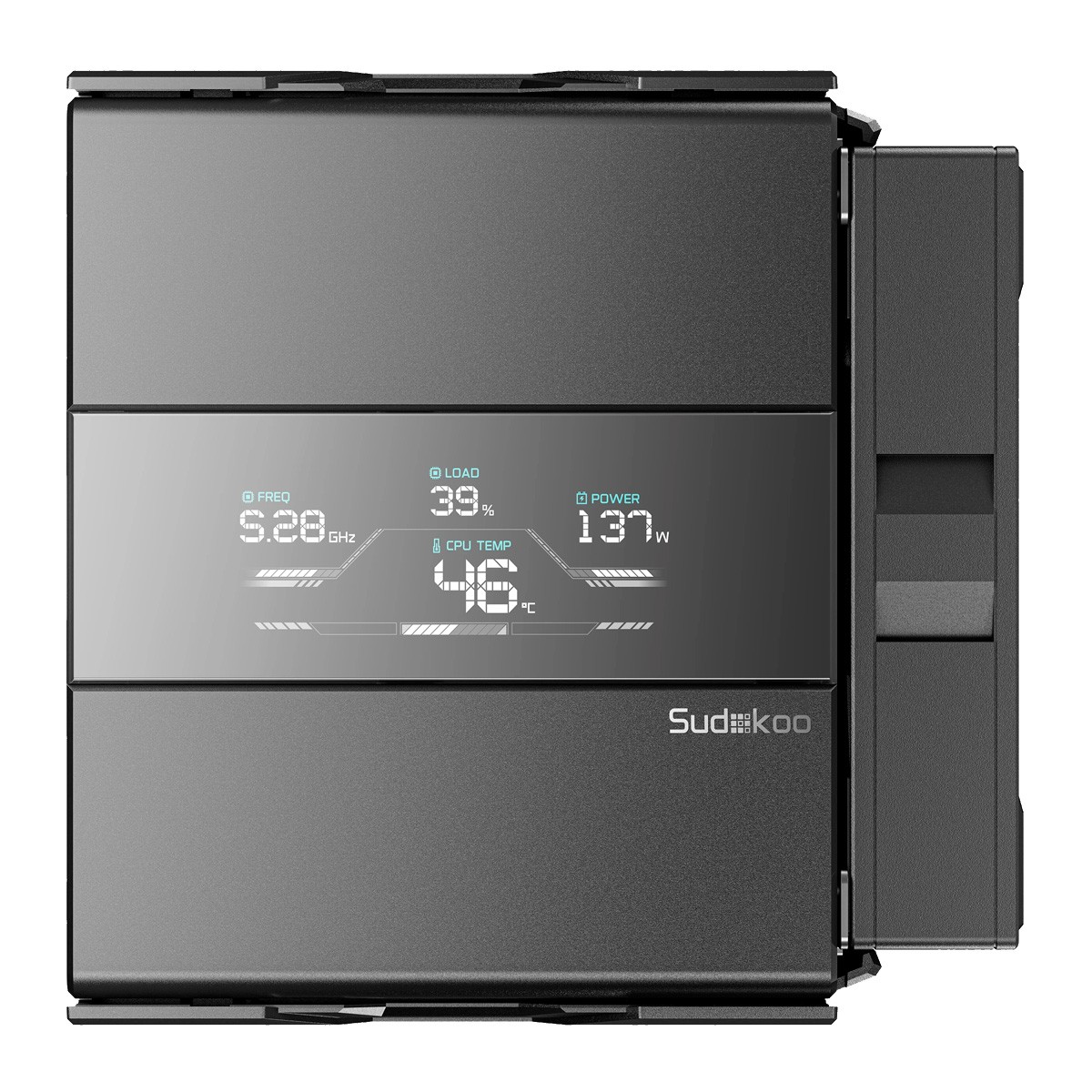 Cooler Para Processador Sudokoo SK620V, 120 mm, Display LCD, AMD, 2 Fans, Preto, R-SK620V-BKNDAN-GAS