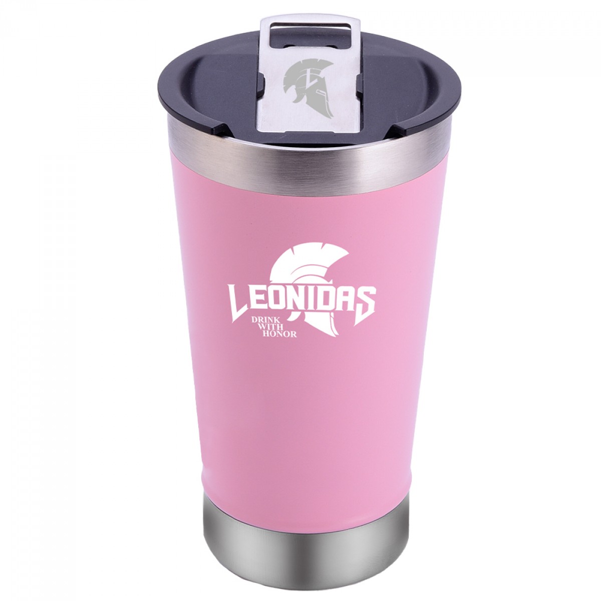 Copo Térmico Leonidas, 473ml, Quente ou Frio, Metal, Rosa