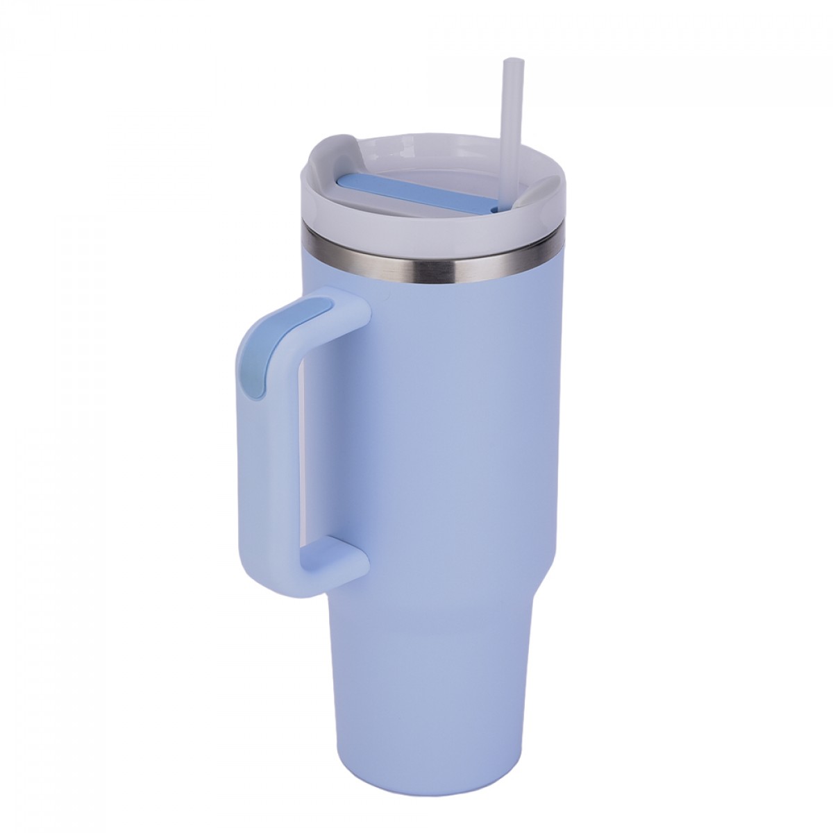 Copo Térmico Leonidas, 1180ml, Com Canudo, Quente ou Frio, Metal, Azul Claro, LN-GL-ST1180MLLB