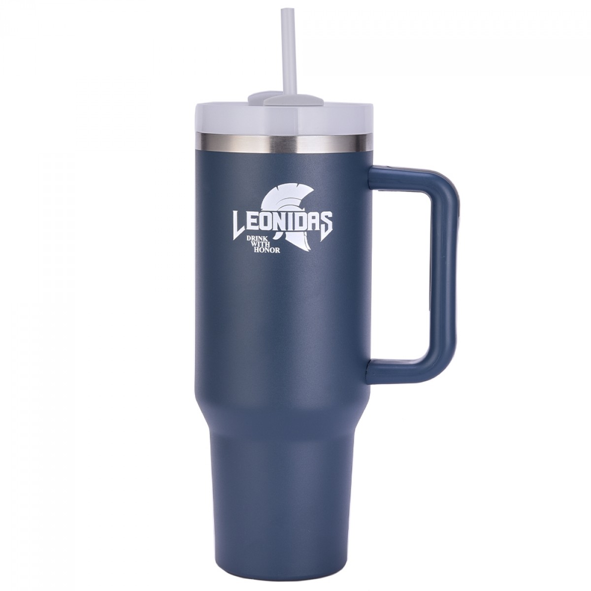 Copo Térmico Leonidas, 1180ml, Com Canudo, Quente ou Frio, Metal, Azul Escuro, LN-GL-ST1180MLDB