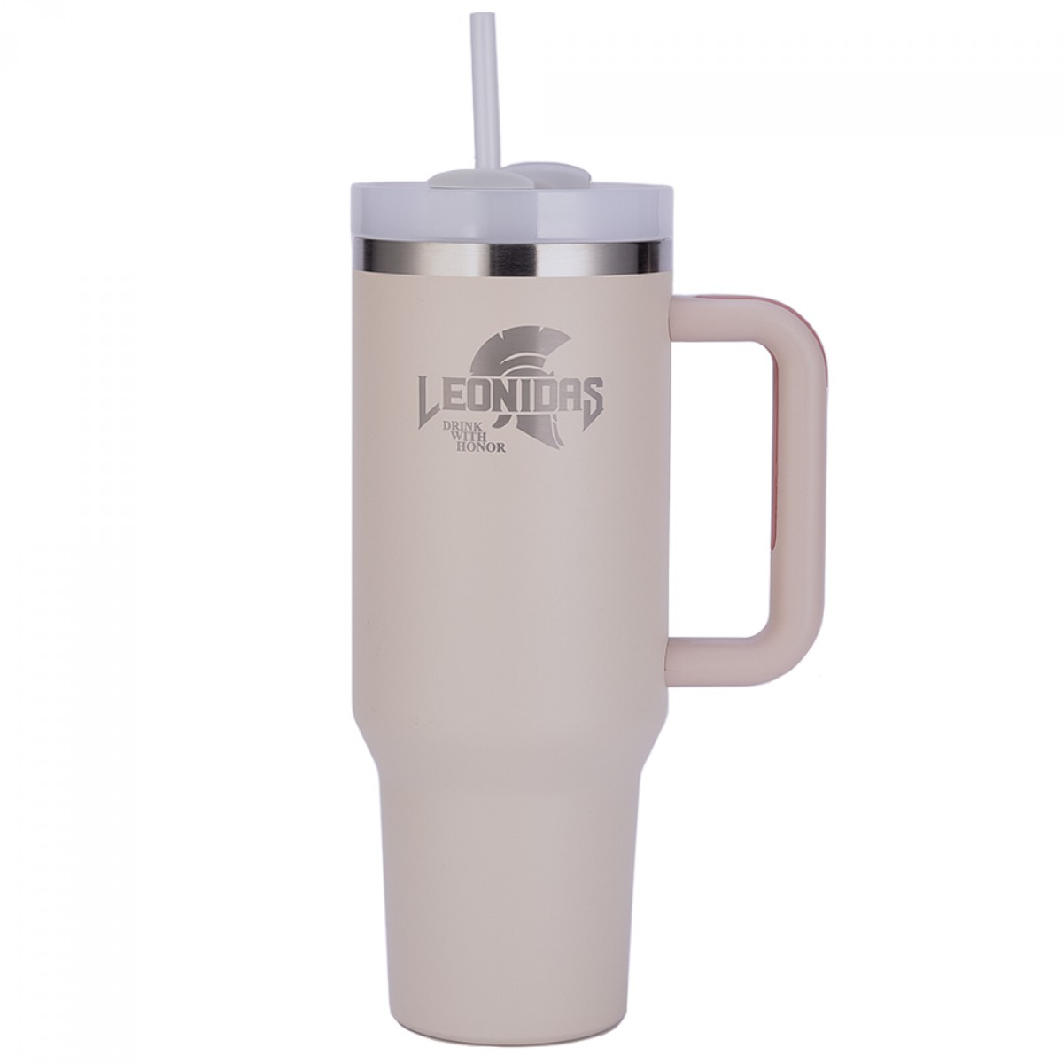 Copo Térmico Leonidas, 1180ml, Com Canudo, Quente ou Frio, Metal, Rosa Claro, LN-GL-ST1180MLLP