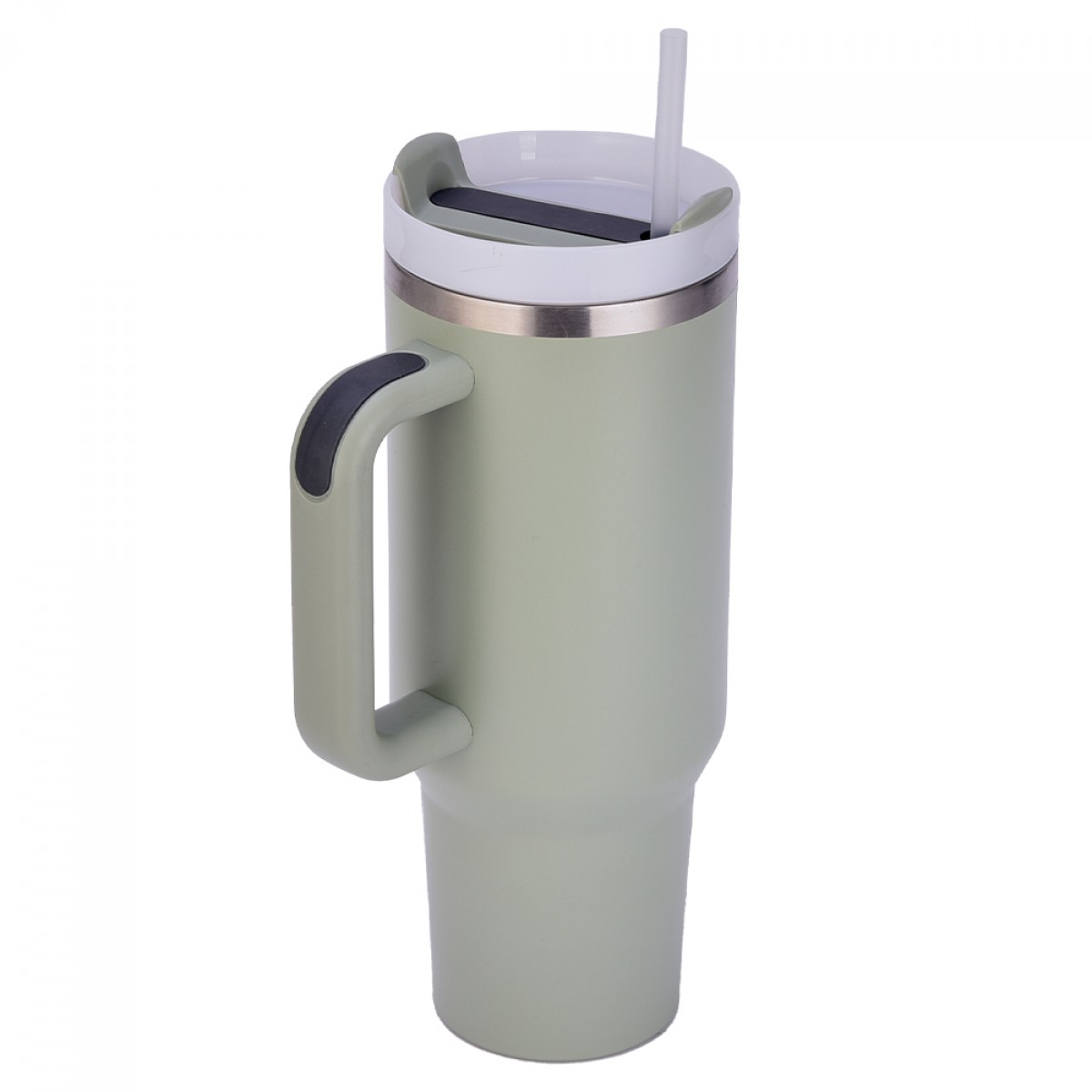 Copo Térmico Leonidas, 1180ml, Com Canudo, Quente ou Frio, Metal, Verde, LN-GL-ST1180MLGR