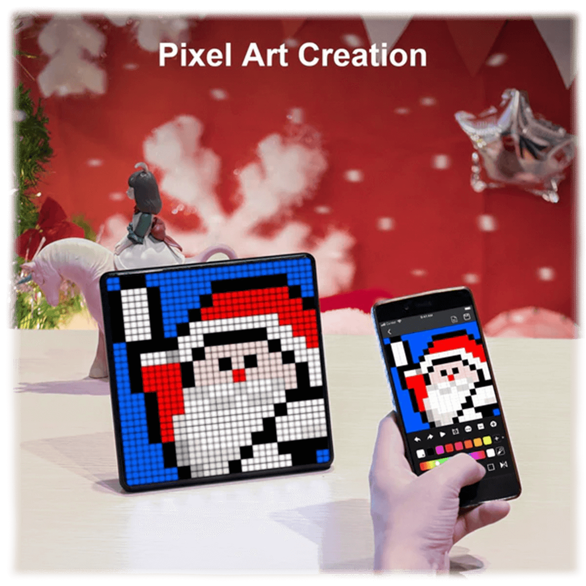 Display de Pixel Art PIXOO Max Divoom, Painel led 32x32 Bluetooth, Black