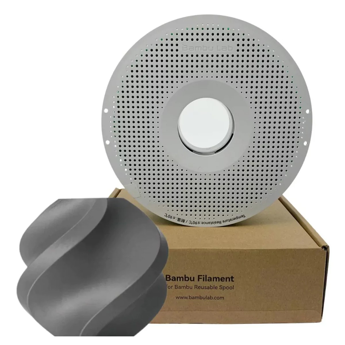Filamento Bambu Lab ABS, 1,75mm, 1Kg, Prata, Com Carretel Reutilizável, B00-D1-1.75-1000-SPL