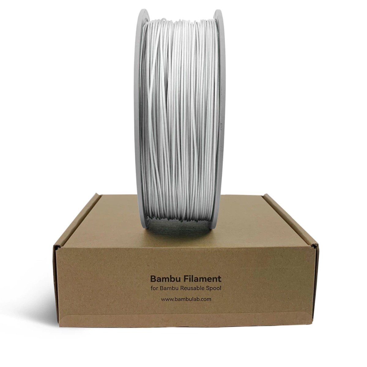Filamento Bambu Lab ABS, 1,75mm, 1Kg, Prata, Com Carretel Reutilizável, B00-D1-1.75-1000-SPL