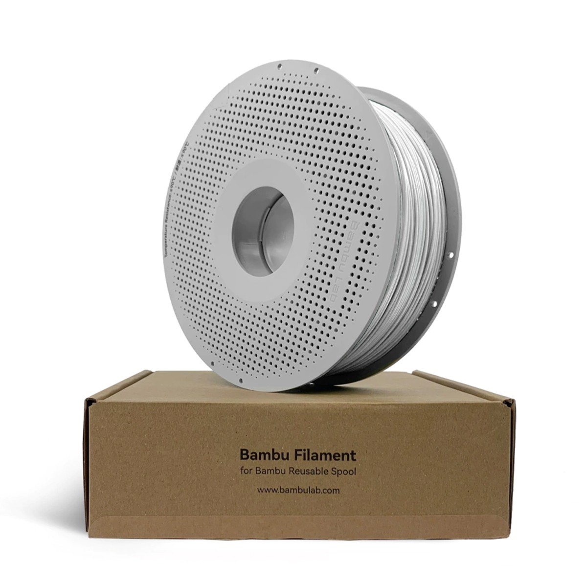 Filamento Bambu Lab ABS, 1,75mm, 1Kg, Prata, Com Carretel Reutilizável, B00-D1-1.75-1000-SPL