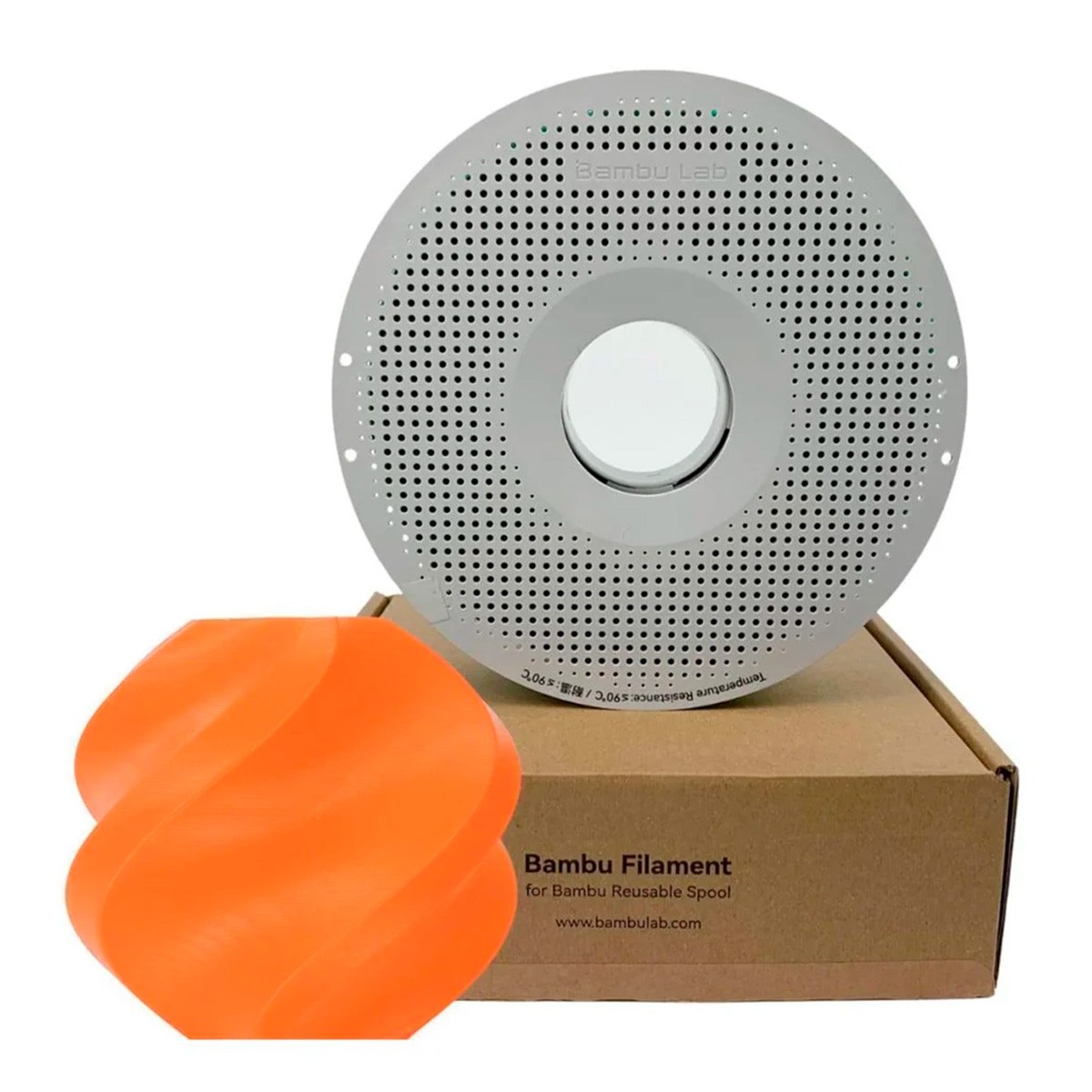 Filamento Bambu Lab ABS-GF, 1,75mm, 1Kg, Laranja, Com Carretel Reutilizável, B50-A0-1.75-1000-SPL