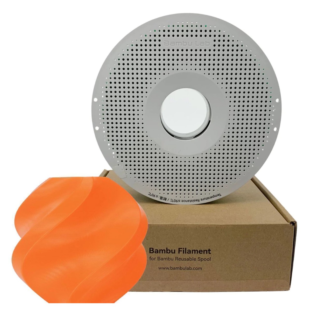 Filamento Bambu Lab Pla Basic, 1,75mm, 1Kg, Laranja, Com Carretel Reutilizável, A00-A0-1.75-1000-SPL