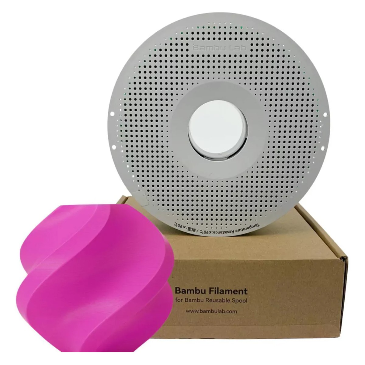 Filamento Bambu Lab PLA Basic, 1,75mm, 1Kg, Magenta, Com Carretel Reutilizável, A00-P6-1.75-1000-SPL