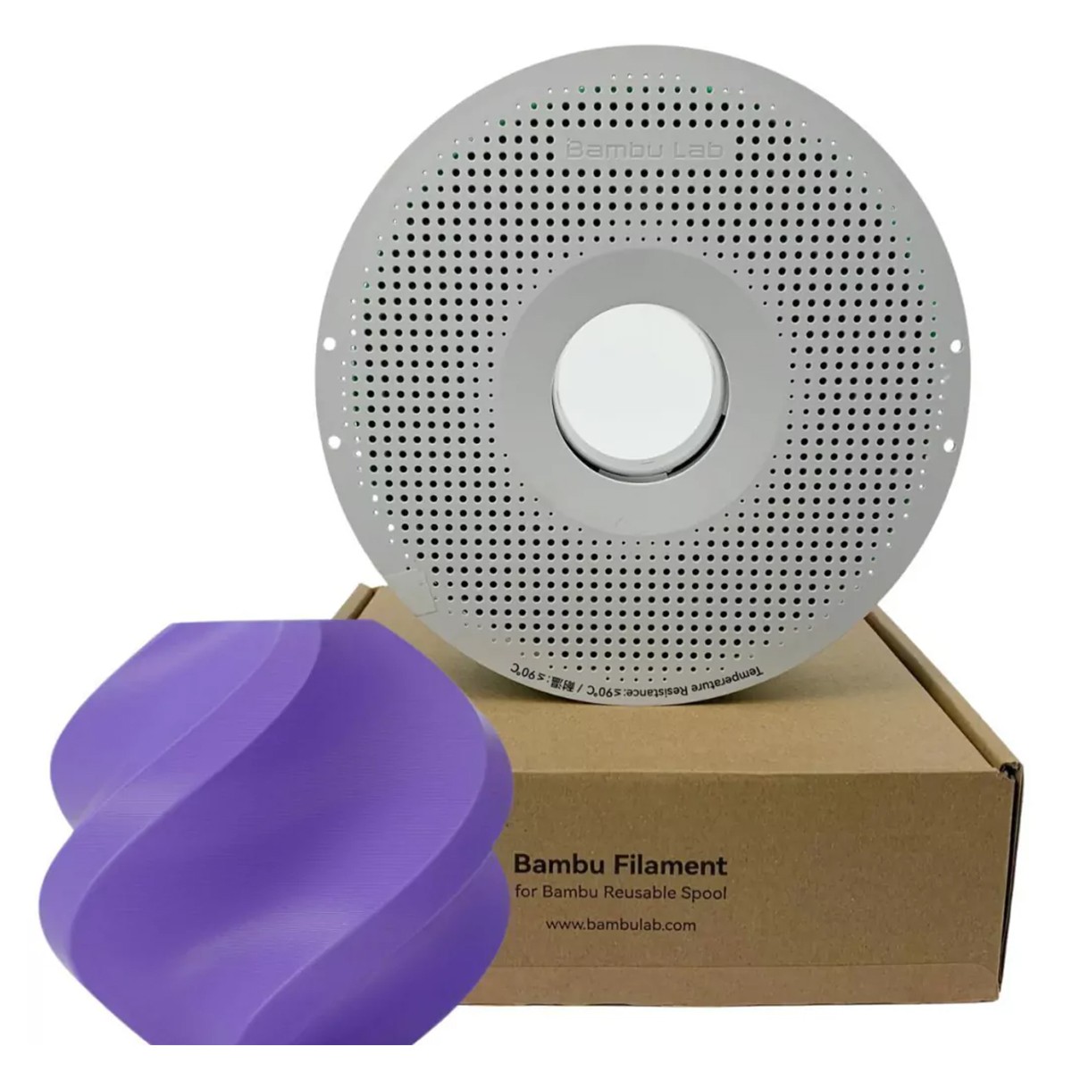 Filamento Bambu Lab PLA Basic, 1,75mm, 1Kg, Roxo, Com Carretel Reutilizável, A00-P5-1.75-1000-SPL