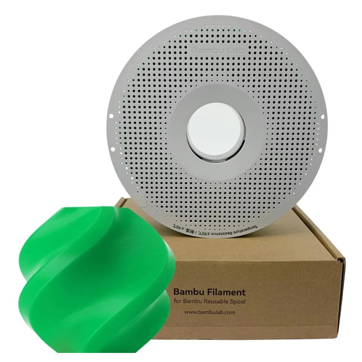 Filamento Bambu Lab Pla Basic, 1,75mm, 1Kg, Verde, Com Carretel Reutilizável, A00-G6-1.75-1000-SPL