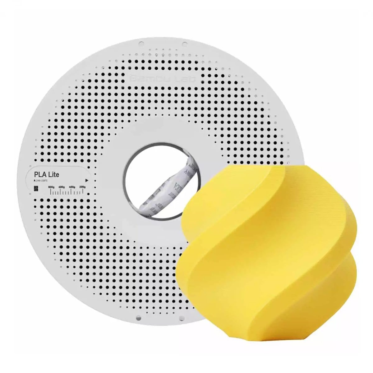 Filamento Bambu Lab Pla Lite, 1,75mm, 1Kg, Amarelo, Com Carretel Reutilizável, A18-Y0-1.75-1000-SPL