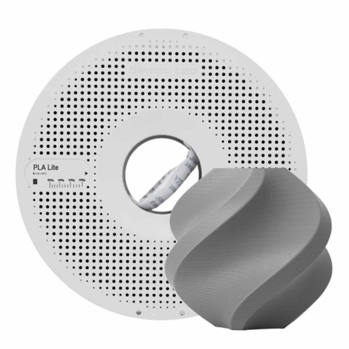 Filamento Bambu Lab Pla Lite, 1,75mm, 1Kg, Cinza Escuro, Com Carretel Reutilizável, A18-D1-1.75-1000-SPL