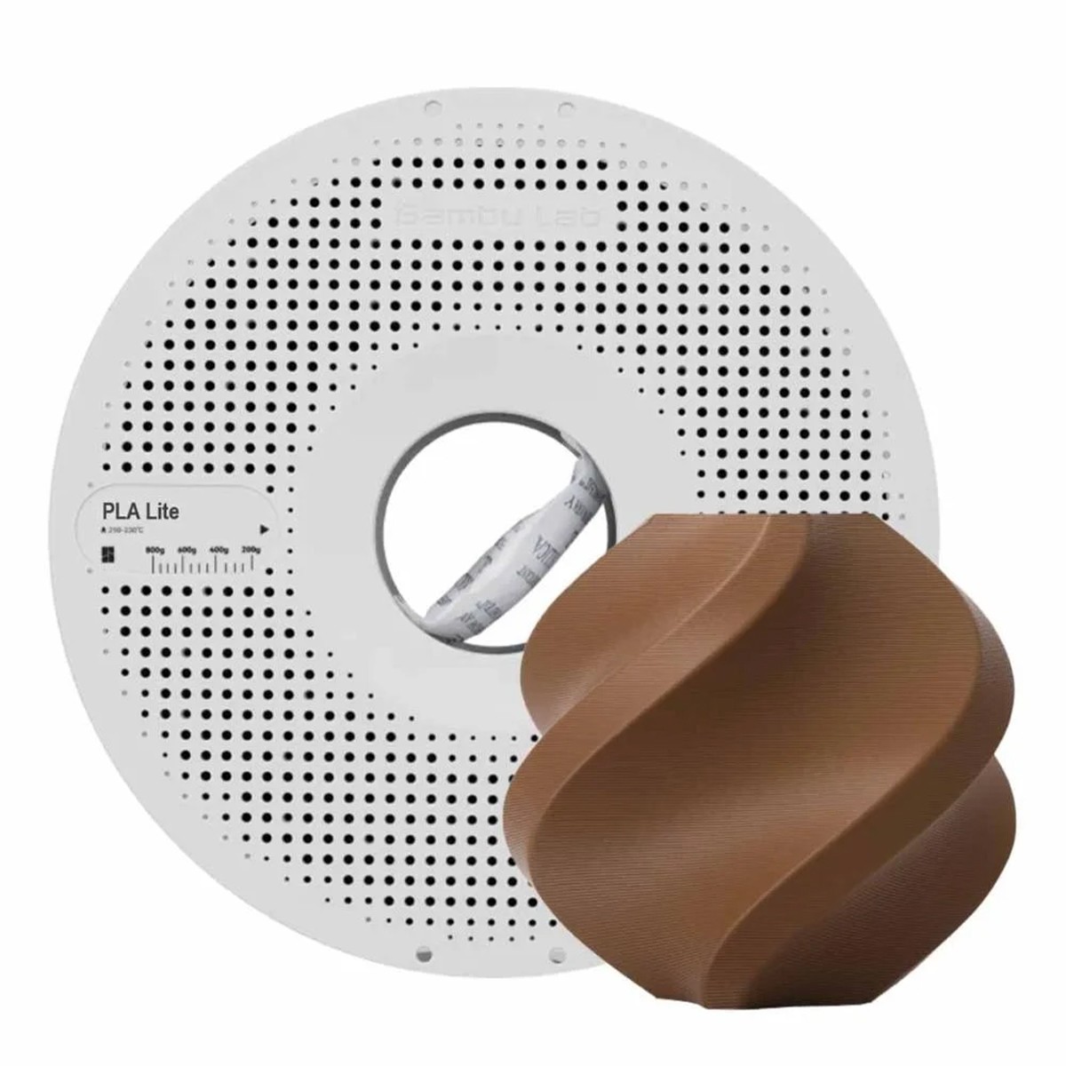 Filamento Bambu Lab Pla Lite, 1,75mm, 1Kg, Marrom Cacau, Com Carretel Reutilizável, A18-N0-1.75-1000-SPL