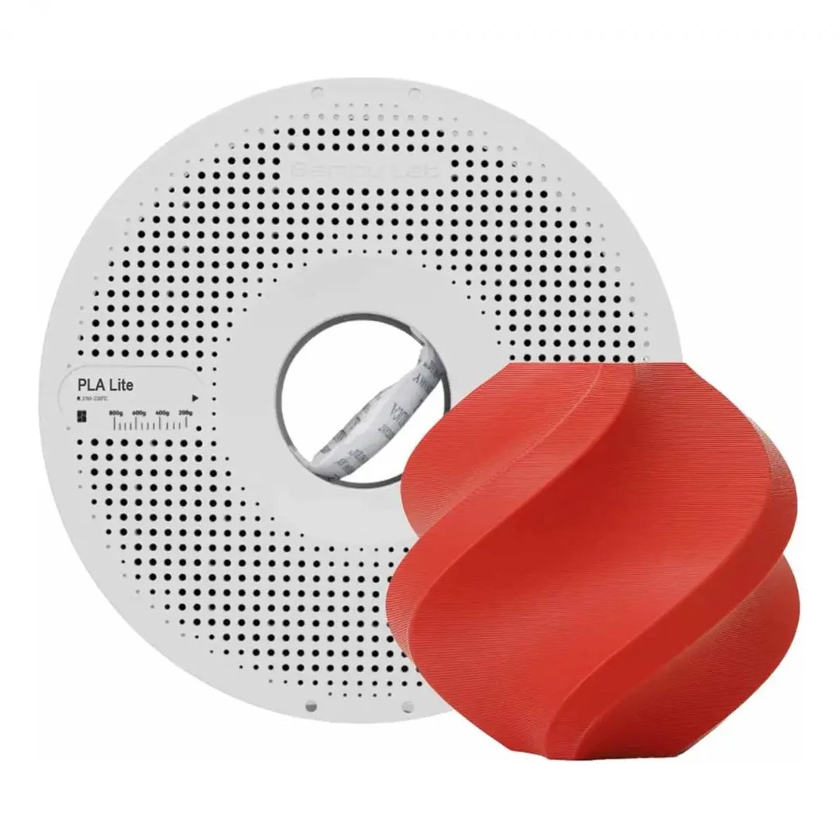 Filamento Bambu Lab Pla Lite, 1,75mm, 1Kg, Vermelho, Com Carretel Reutilizável, A18-R0-1.75-1000-SPL