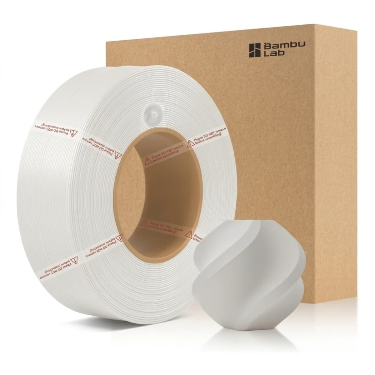 Filamento Bambu Lab, PLA Lite, 1kg, 1,75mm, Branco, Sem Carretel, A18-W0-1.75-1000-SPLFREE